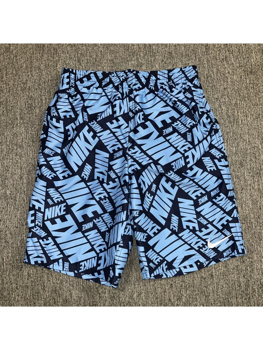 Nike Swim Boys XL Tossed Block 7” Volley Shorts NESSE812-438 Blue/Navy/White New